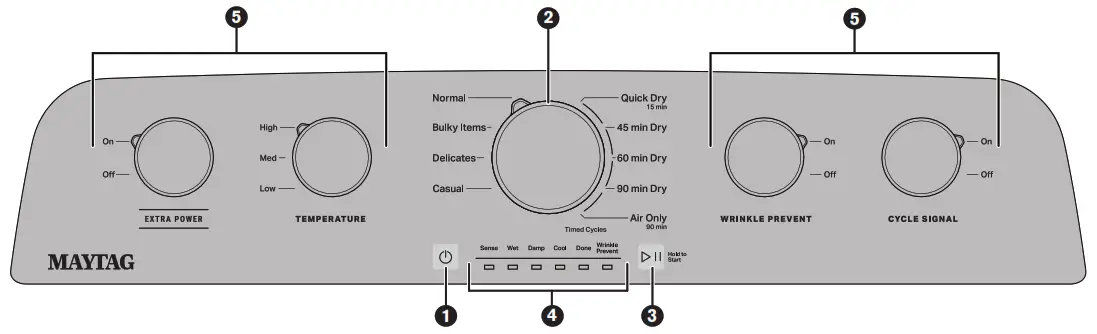 MAYTAG MGD5030MW Top Load Gas Dryer with Extra Power - FEATURES