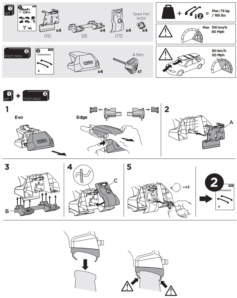 THULE 186158 Kit for KIA EV9 - Assembly