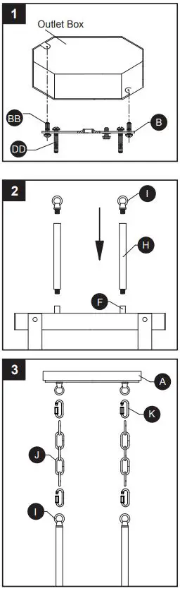 KICHLER 34752A 3-Light Island Pendant Light-fig3