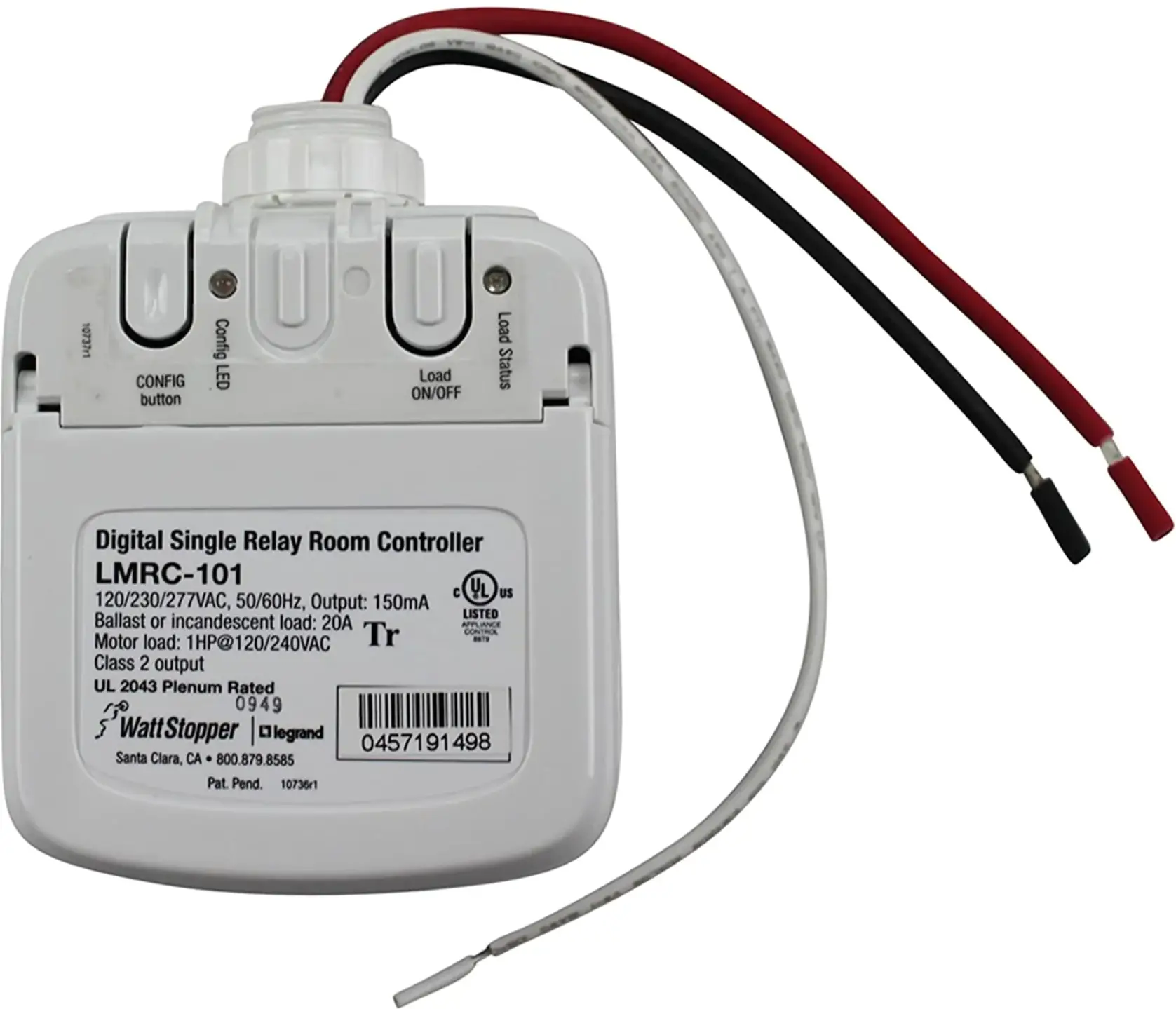 legrand LMRC-101 Wattstopper Digital Lighting Management Single Relay Room Controller