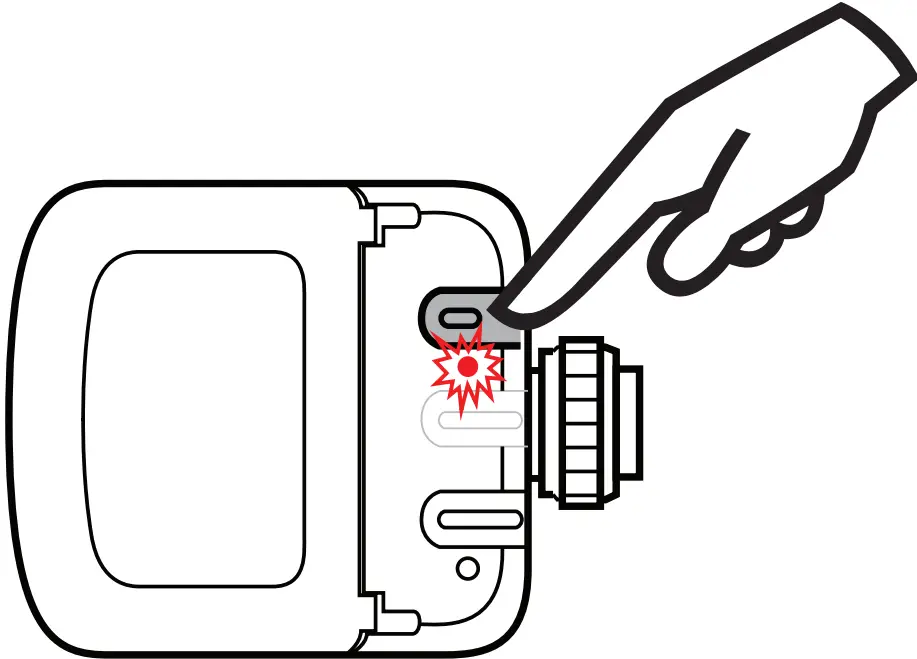 Config button and red LED