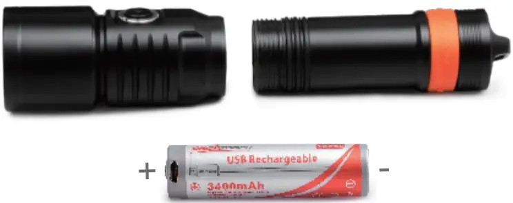 ORCATORCH D530 Primary Dive Light for Divers - BATTERY REPLACEMENT