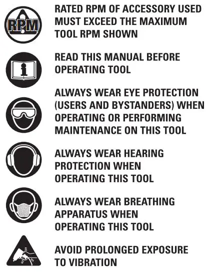 MATCO TOOLS MT1250 Heavy-Duty Pneumatic Straight Needle Scaler Instruction Manual - Warning or Risk icon