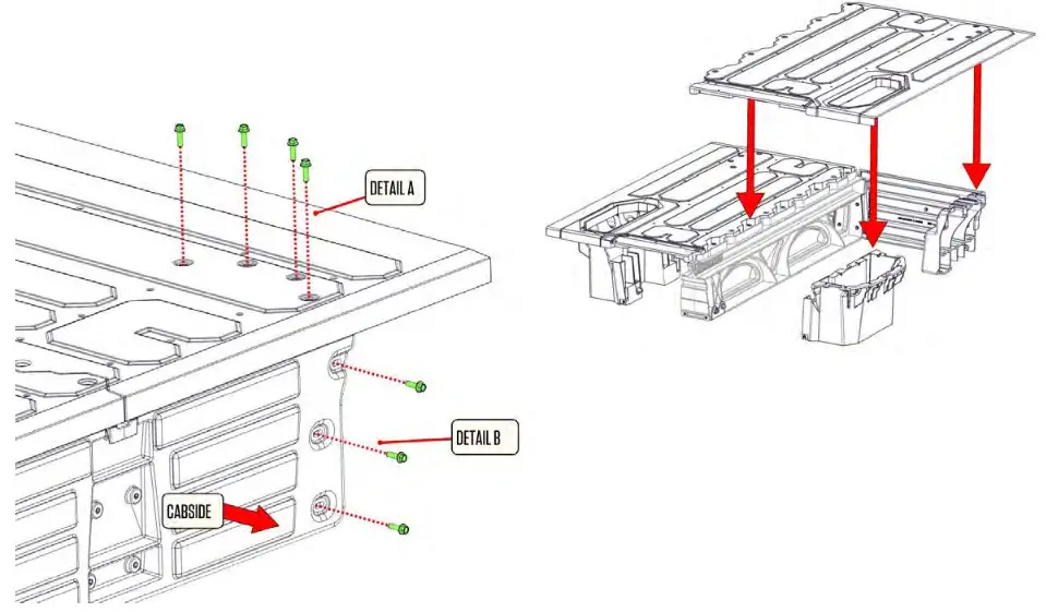 DECKED MH1 Colorado Crew or D Max Crew Bed Storage Drawer System - ASSEMBLY3