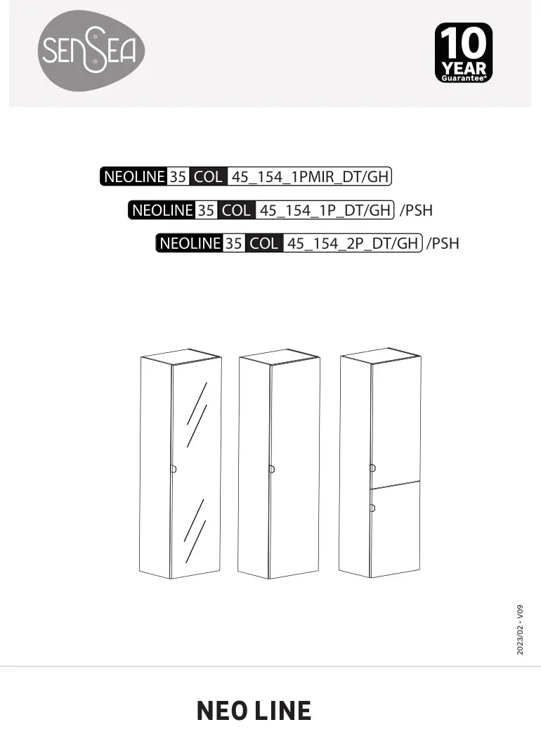 SENSEA NEOLINE 35 Bathroom Cabinet Instruction Manual