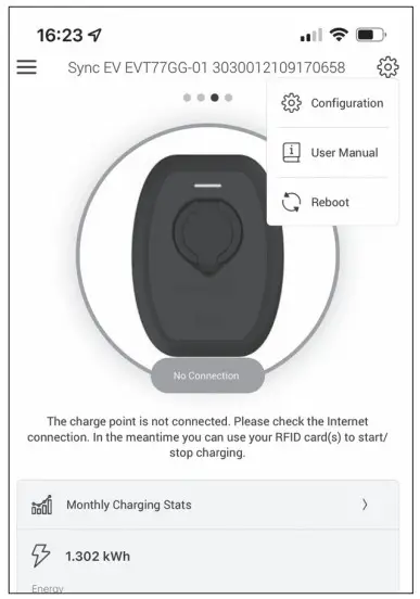 BG SYNCEV EVS7GGR-02 EV Charger Socketed 7.4kw Wall Charger - Authorised charging1