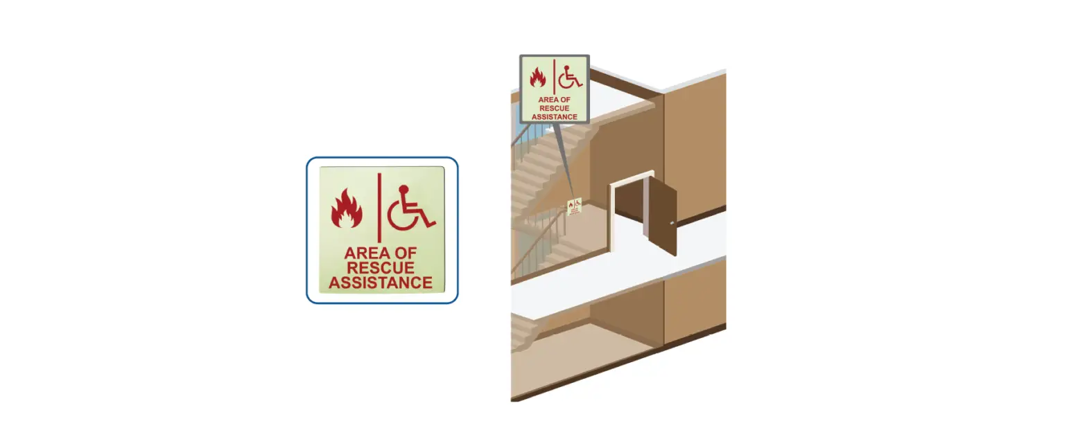 Rath 7085 Area Of Rescue Assistance Sign User Manual