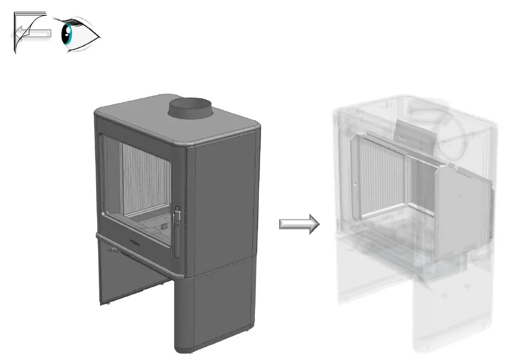 hergom E-40 Freestanding Wood Fireplace 12