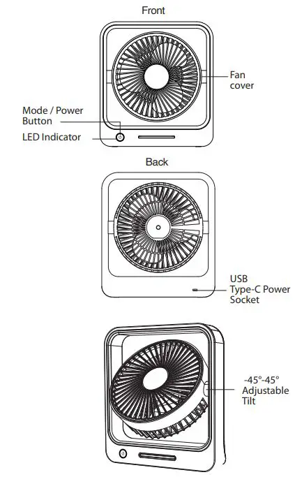 digitech-GH1298-Rechargeable-Desktop-Fan-fig-1