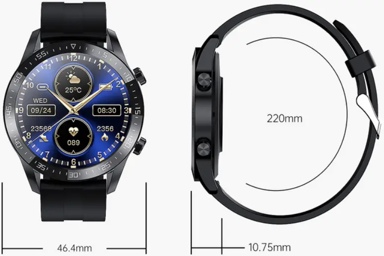 DAS 4 SL13 Black Dial and Yellow Silicone Strap - Size and Parameters