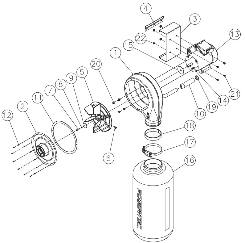 POWERTEC DC5371 Wall Mount Dust Collector - PLAYRTS ILLUSTRATION