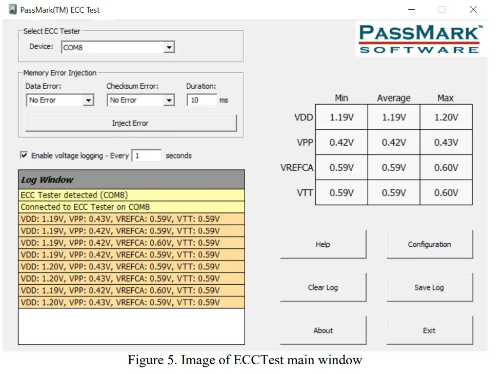 PASSMARK SOFTWARE PM141 ECC Tester - Monitoring Software