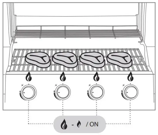 FIG 28 Settings for direct grilling