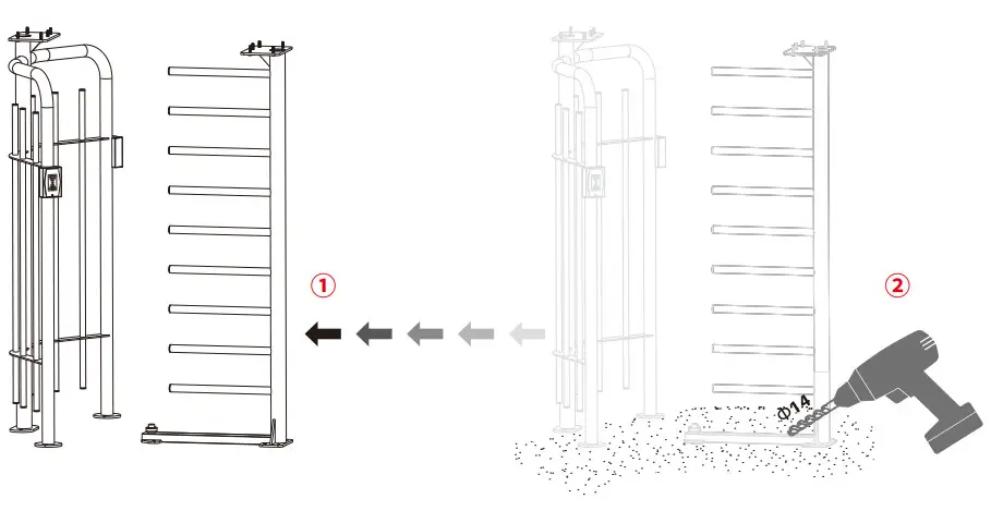 ZKTeco FHT Series Full Height Turnstile Series - drawn