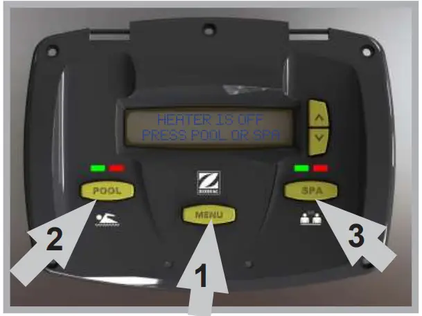 Jandy H0295900 Heater Controls - Set-Up 1