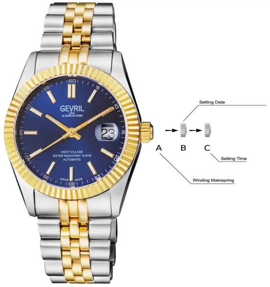 GEVRIL West Village Automatic Winding Mechanical Watch