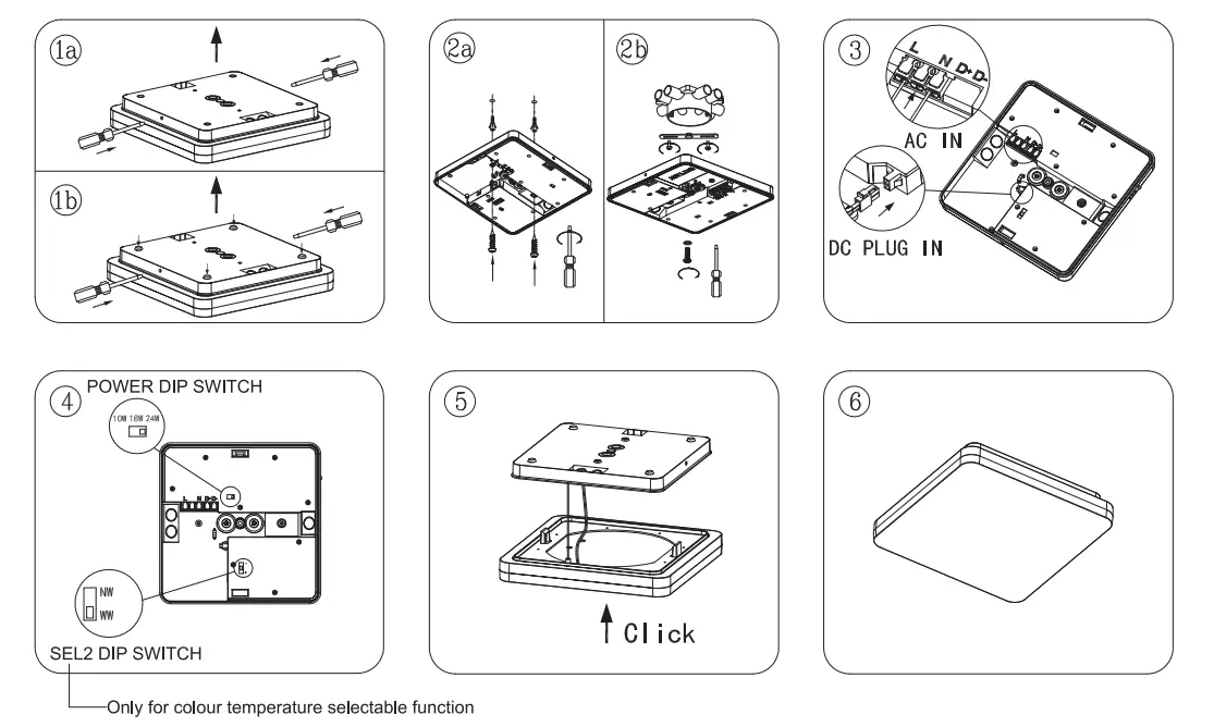 HALCYON LED315 260mm Slice Square Dimmable Select 3K-4K Triple Wattage 1