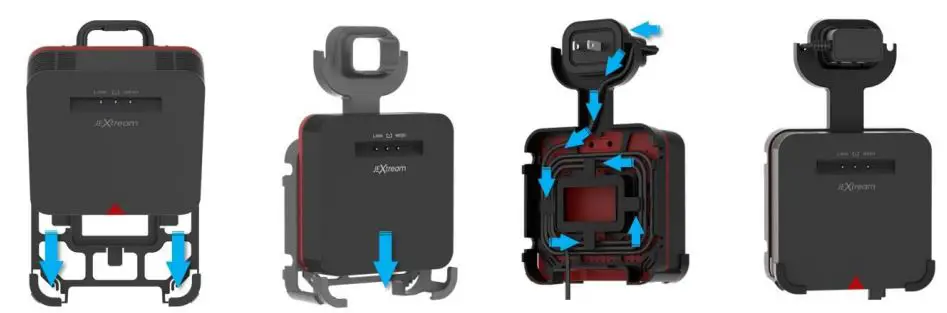 Franklin FX10 JEXtream AX1800 WiFi 6 Mesh Extender User Manual - Attach the Cord cable of the power adapter on the Cradle's back side