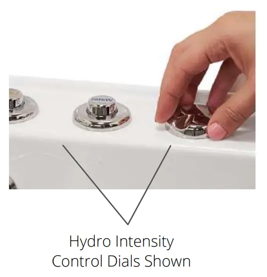 ella ACRYLIC Walk In Bathtubs - Control Dials Shown