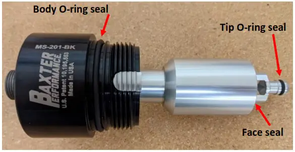 BAXTER PERFORMANCE MS 201 BK Cartridge to Spin on Adapter - Adapter Components 6