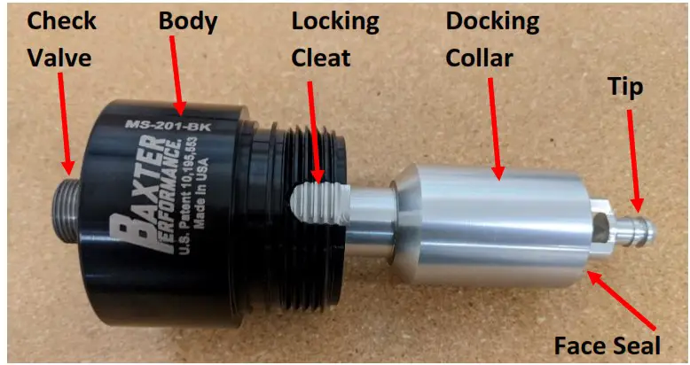 BAXTER PERFORMANCE MS 201 BK Cartridge to Spin on Adapter - Adapter Components