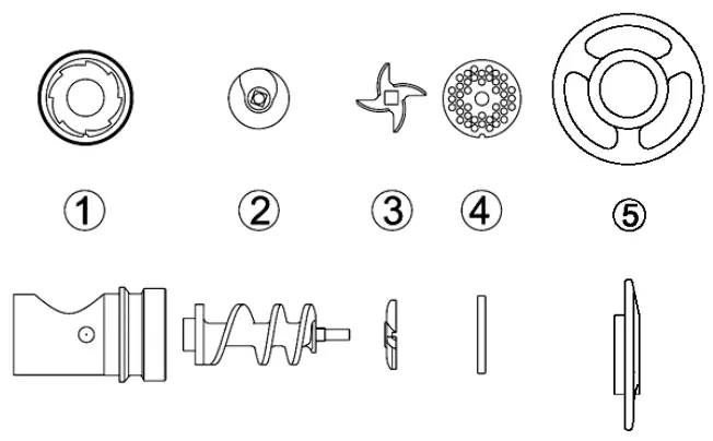 metcalfe Ti32R Meat Mincer - Grinding Unit