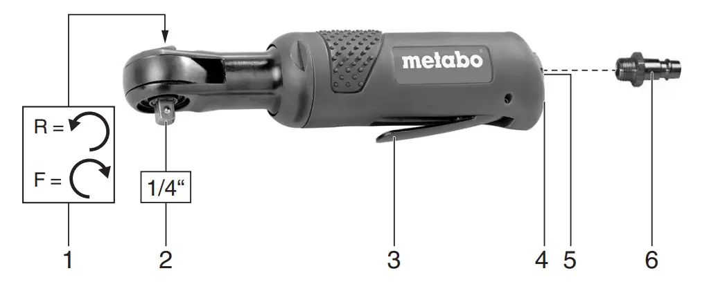 metabo DRS Series Compressed Air Ratchet Wrench - parts 2