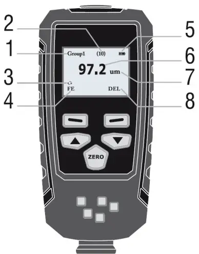 PCE-CT 65 Coating Thickness Gauge - Display