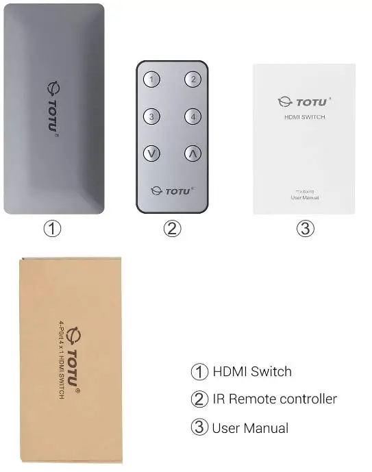 TOTU TT-HS001B HDMI 2.0 Switcher with IR Remote Control-fig-3