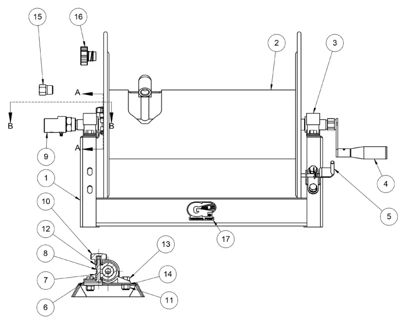 GENERAL PUMP DHRA50150SS Stainless Steel Industrial Hose Reels -PARTS LIST