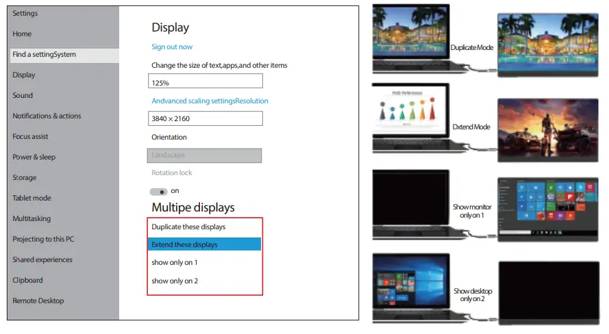 Extend Mode /Duplicate Mode/Display Mode