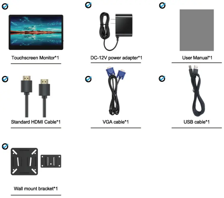 Usparkle B0C491GTTB 13.3 Inch Touchscreen Monitor - Checking the Package Contents