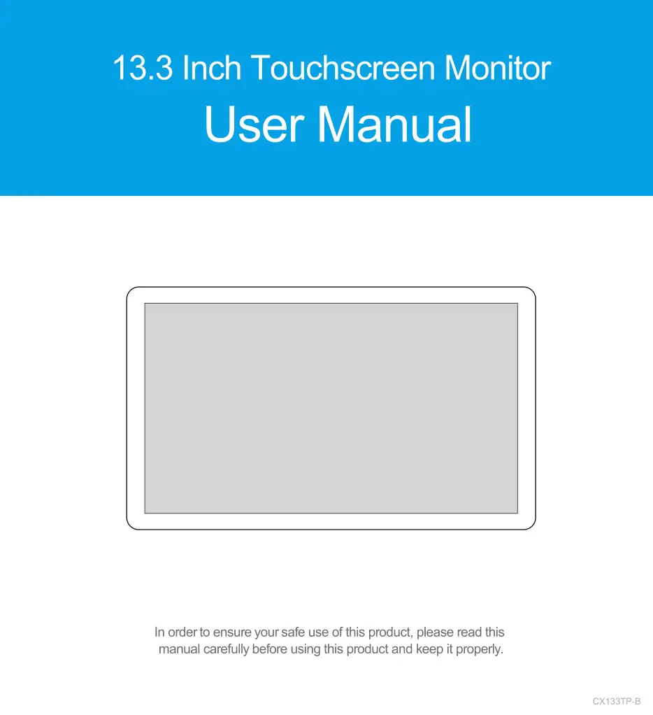 Usparkle B0C491GTTB 13.3 Inch Touchscreen Monitor User Manual