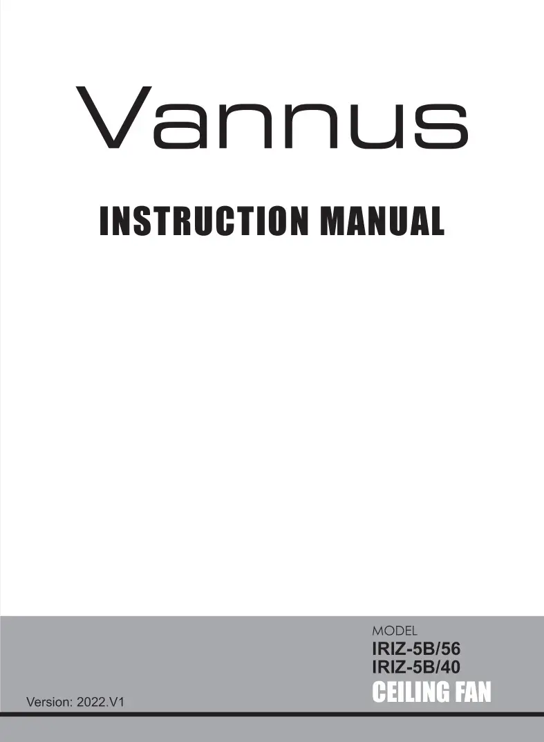 Vannus IRIZ-5B 56 Ceiling Fan Instruction Manual