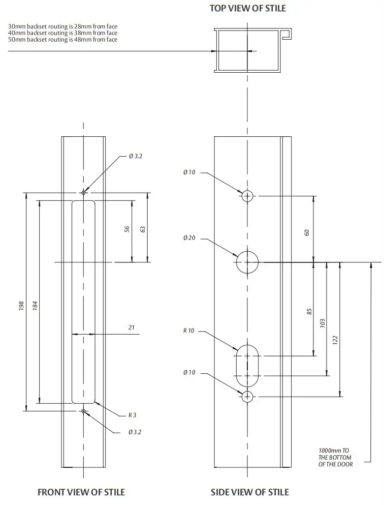 LOCKWOOD Induro 4-Point Mortice Lock - Door preparation