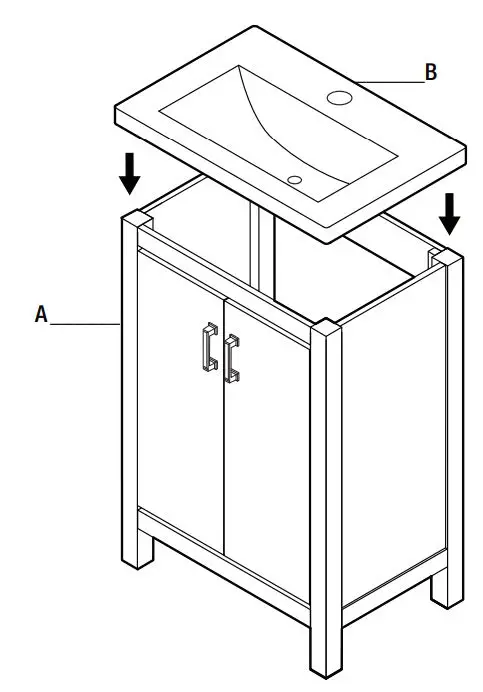 Home Decorators Collection BG Series Bailey 24 in. Bath Vanity User Guide - Installing the top