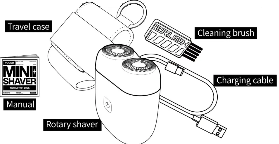 Yoose B0C2HY6SVJ Mini Rotary Shaver