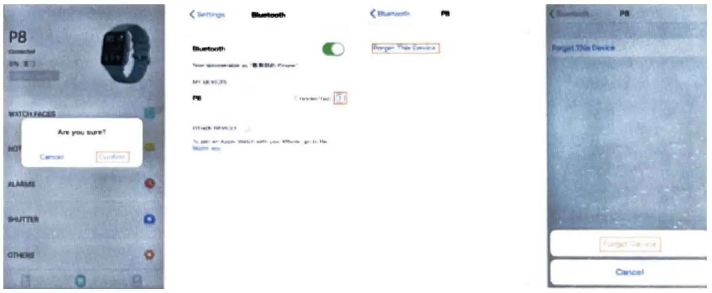 LISKA SV 39DF Smartwatch - Remove Device