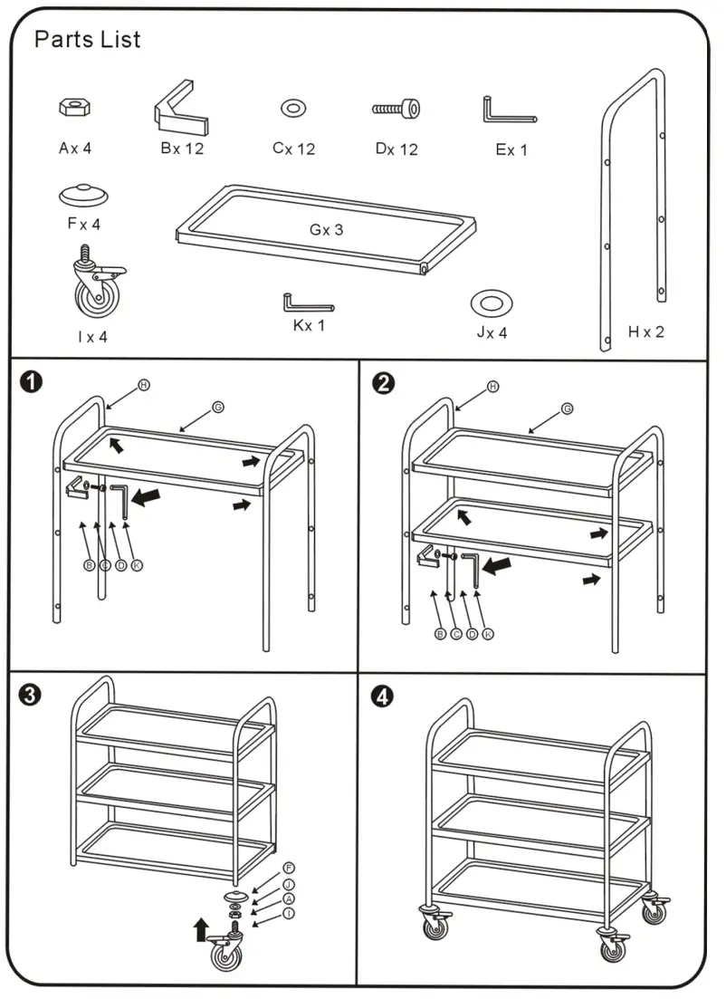 saro FELIX Serving Trolley -fig3