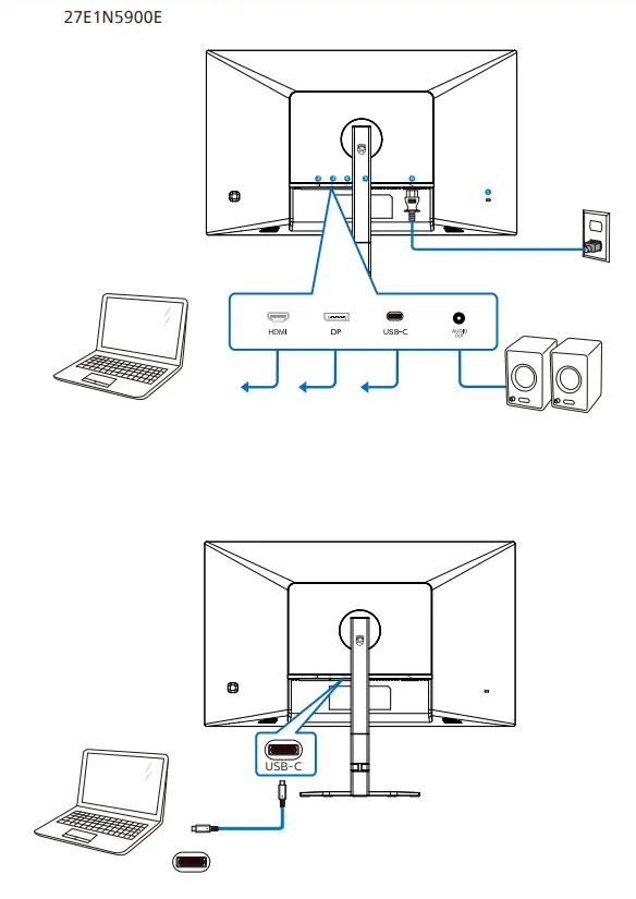 PHILIPS 27E1N5800E Monitor - power input