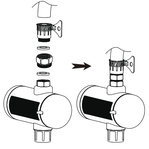 sygonix 2623641 3000W Compact Instant Water Heater - clamp ring