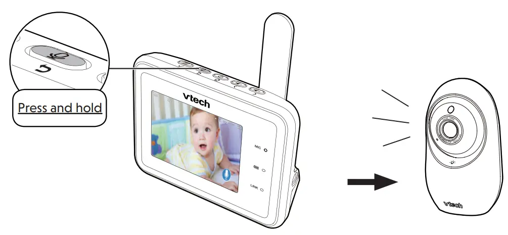 Talk to your baby via the baby unit