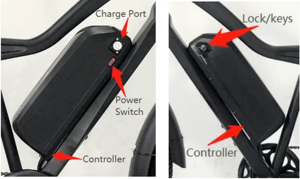 COAST BIKE CO B28D Electric Bicycle - Battery