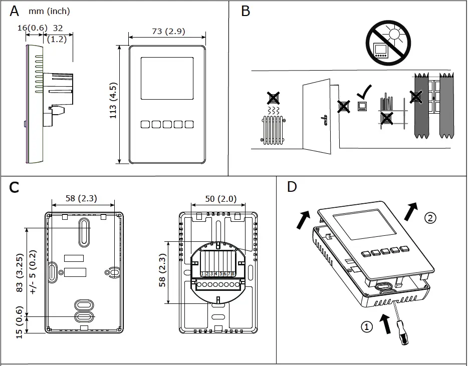 condair RCC-NA 0-10 V Digital Wall Humidistat 1