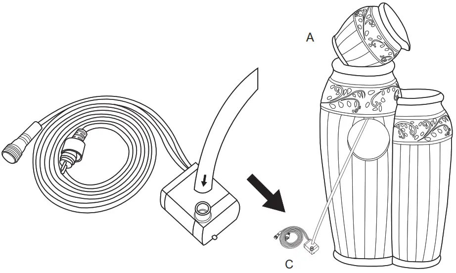glitzhome Outdoor Fountain with LED Lights and Pump - ASSEMBLY3