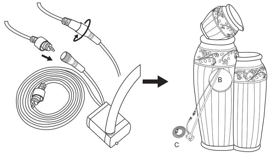 glitzhome Outdoor Fountain with LED Lights and Pump - ASSEMBLY4