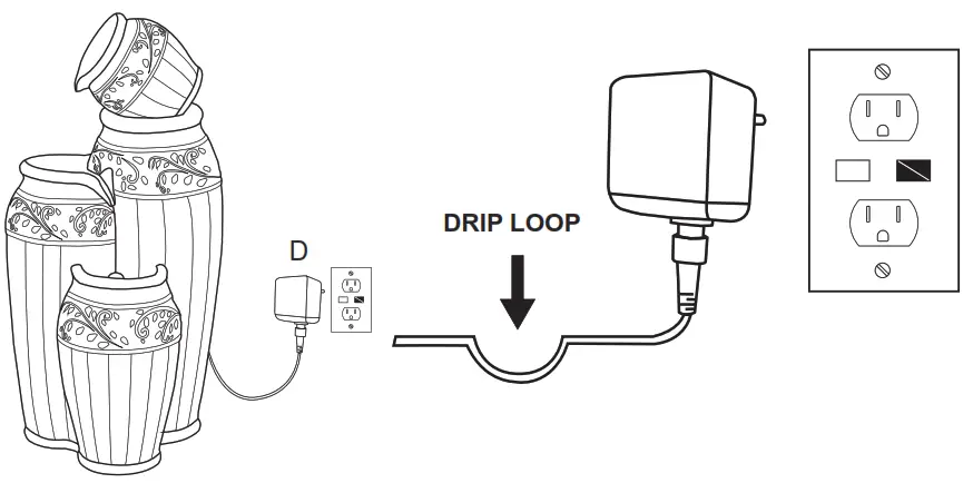 glitzhome Outdoor Fountain with LED Lights and Pump - ASSEMBLY7