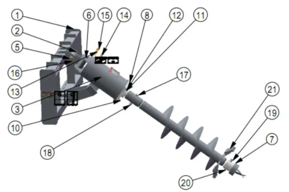 LANDY S-AG23 Skid Steer Auger - AUGER