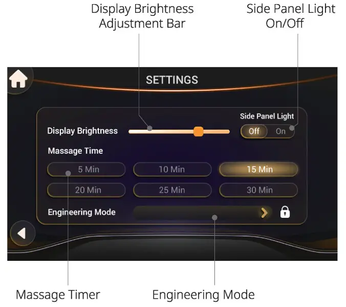 Titan 9730L TP-Epic 4D Massage Chair - SETTINGS