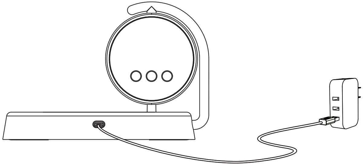 TVCMALL K01T Creative Clock Wireless Charger with Night Light - Charging Cable